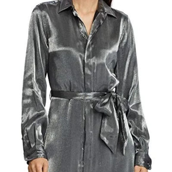 Lauren Ralph Lauren Dresses & Skirts - Lauren by Ralph Lauren metallic gunmetal grey shirt dress, size 2